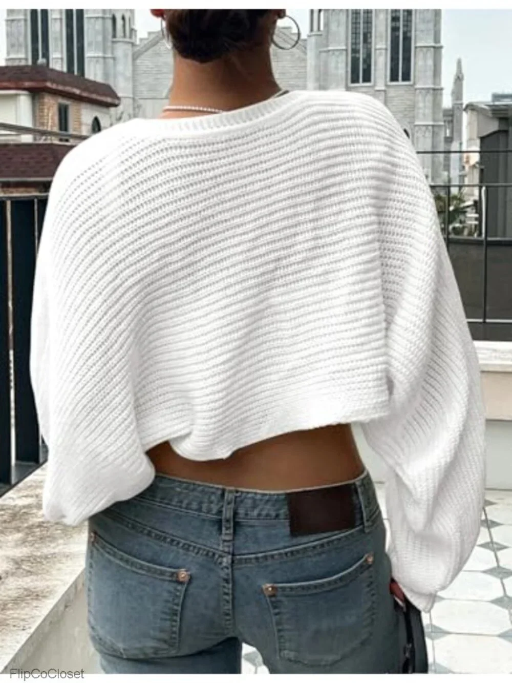 Plus Size Bolero Shrug Sweaters Long Sleeve Open Front Rib Knit Cropped Cardigan_5